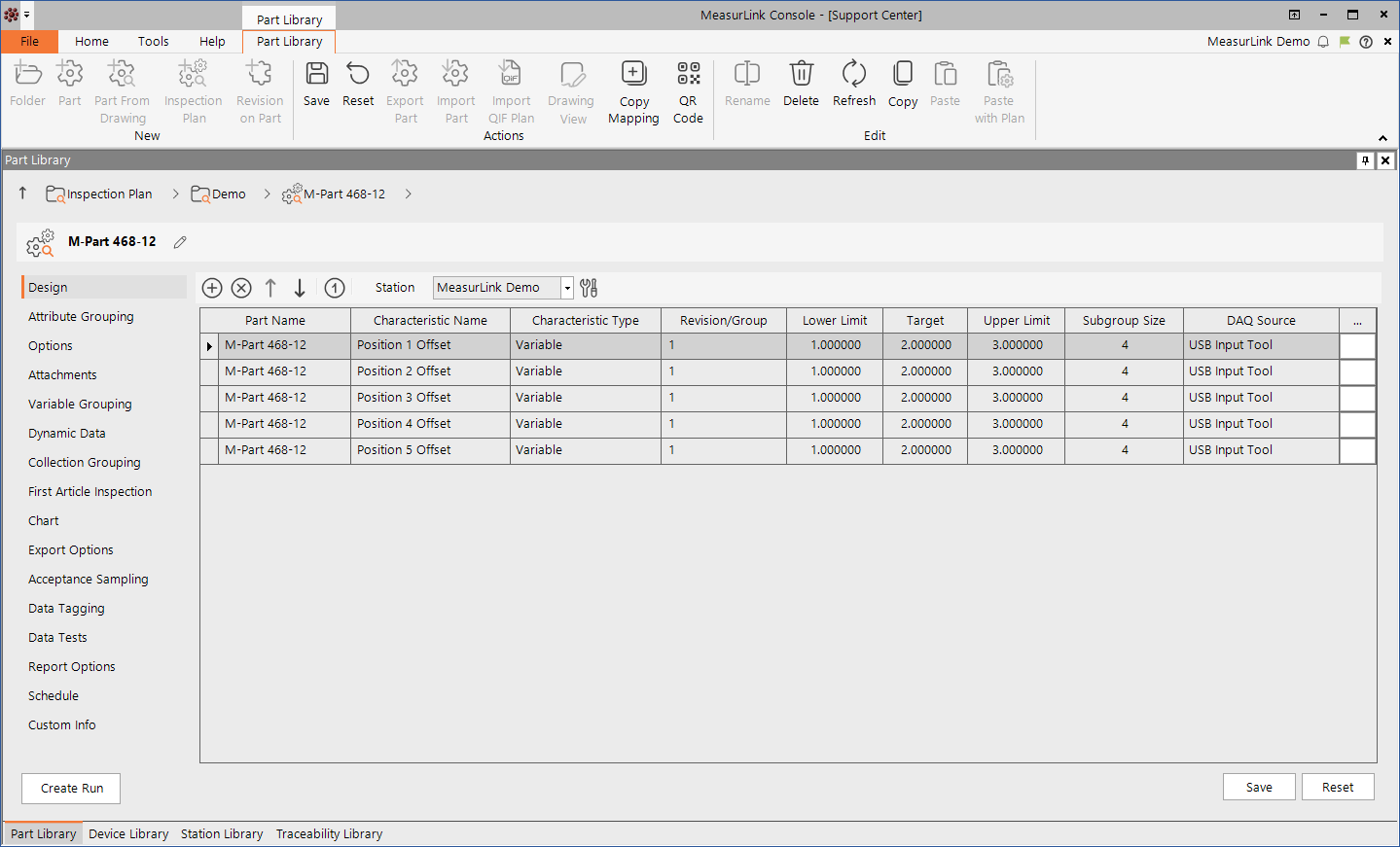 Support Center's Routine Library is where configuration is made about how, where, and in what order characteristics will be measured, along with many options to direct the operator appropriately.