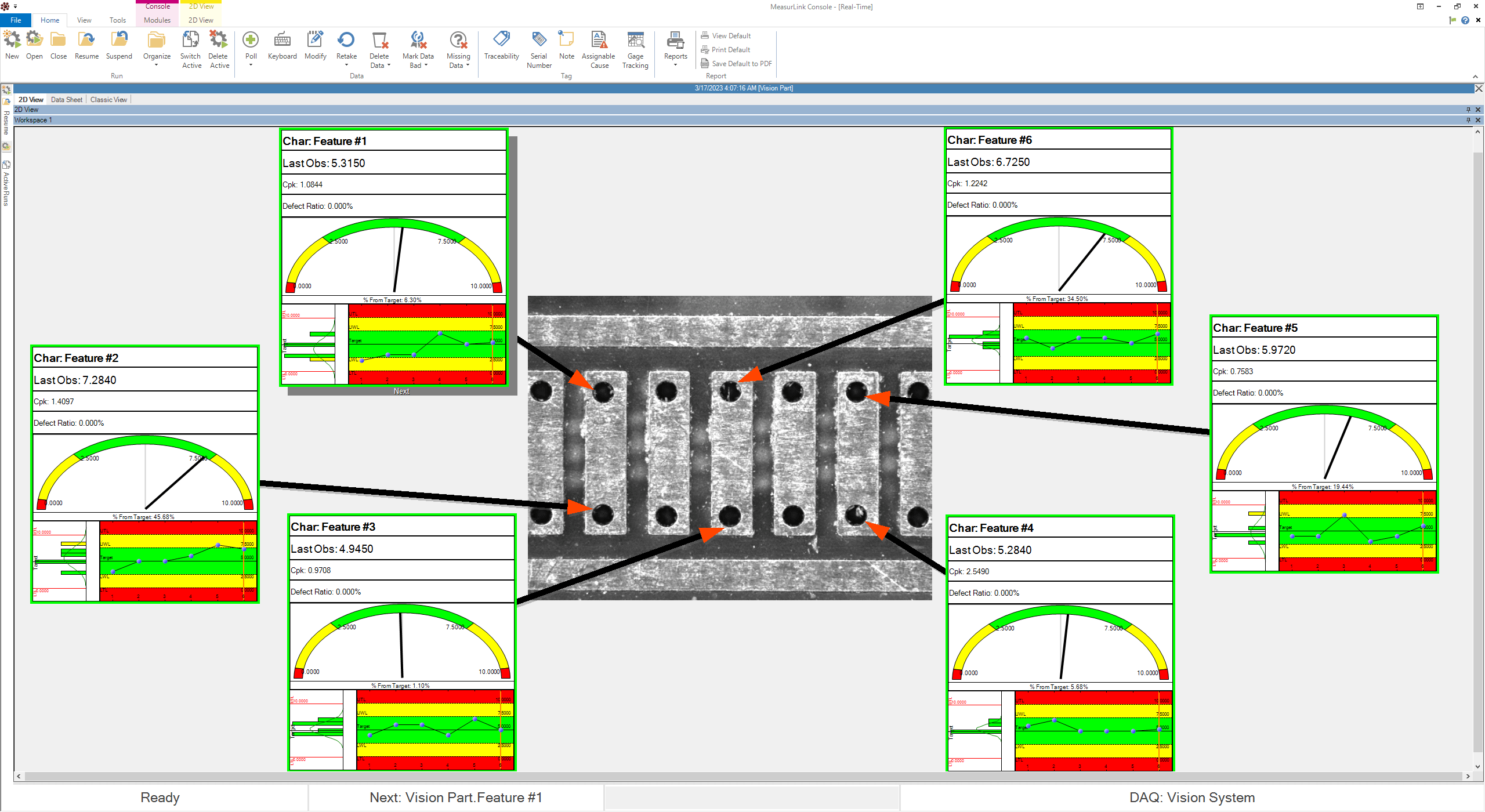 Adding an image of a workpiece behind callouts in 2D View can guide the user in identifying specific areas of concern.