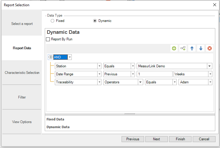 Report Scheduler executes MeasurLink reports that are no longer run specific, but will be based on dynamic filters defined during task setup.
